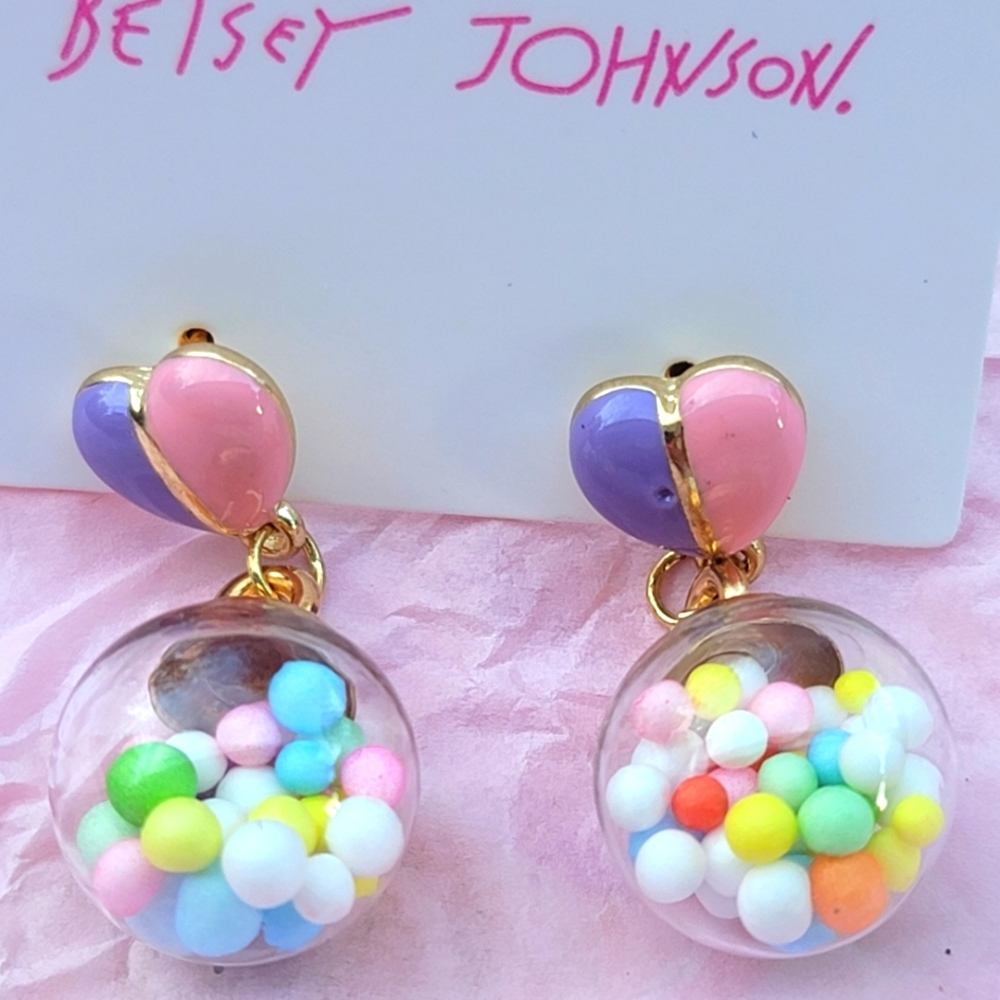 🍭 BETSEY JOHNSON Gumball Machine Earrings Adorable!